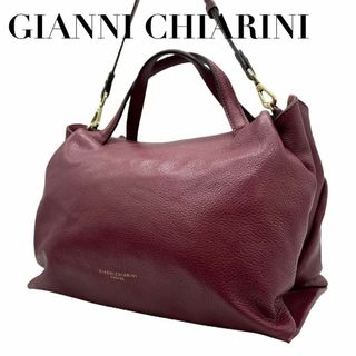 GIANNI CHIARINI - ジャンニキャリーニ　ハンドバッグ　2way ボルドー　レザー　s84 赤　本革