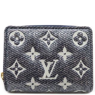 ルイヴィトン(LOUIS VUITTON)のルイヴィトン LOUIS VUITTON 二つ折り財布 ポルトフォイユ ルー ラムスキン ネイビー ゴールド金具 青 紺 デニム柄  M82525 RFID【中古】(財布)