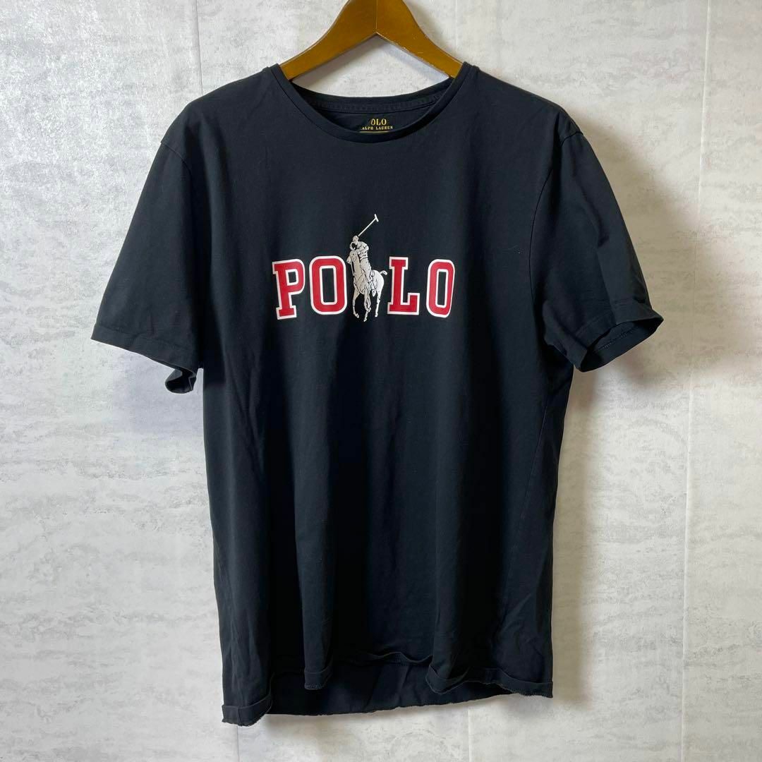 Ralph Lauren(ラルフローレン)のラルフローレン　オーバーサイズＸＬ　黒ブラック　半袖Ｔシャツ　デカロゴメンズ古着 メンズのトップス(Tシャツ/カットソー(半袖/袖なし))の商品写真