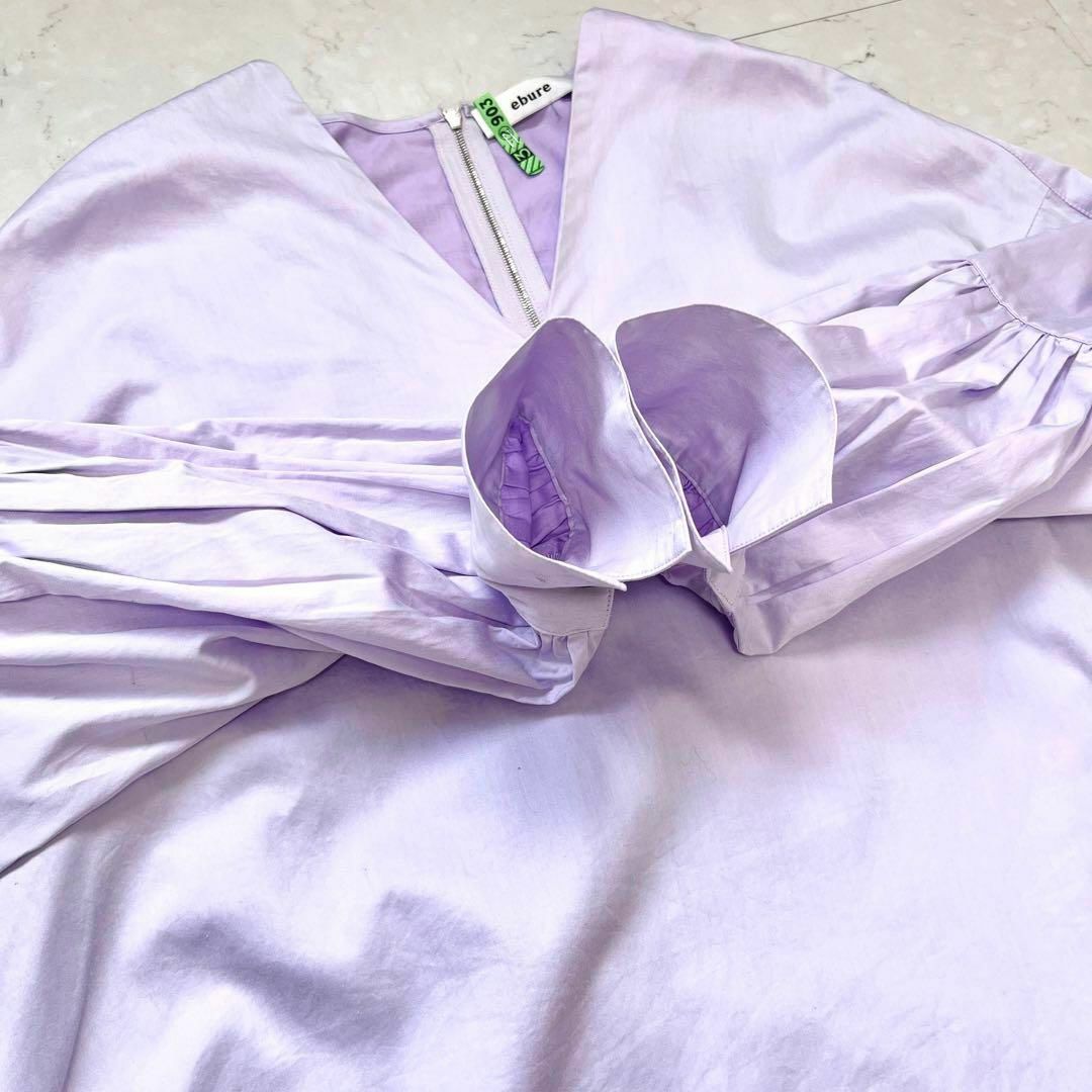 ebure(エブール)のエブール 美品 日本製 ギャザー袖 プルオーバー ブラウス ラベンダー 紫 レディースのトップス(シャツ/ブラウス(長袖/七分))の商品写真