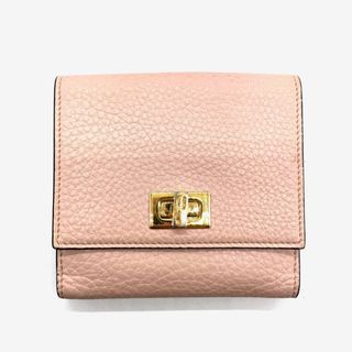 フェンディ(FENDI)のフェンディ FENDI 二つ折り財布 レザー ピンク レディース 送料無料【中古】 z0147(財布)