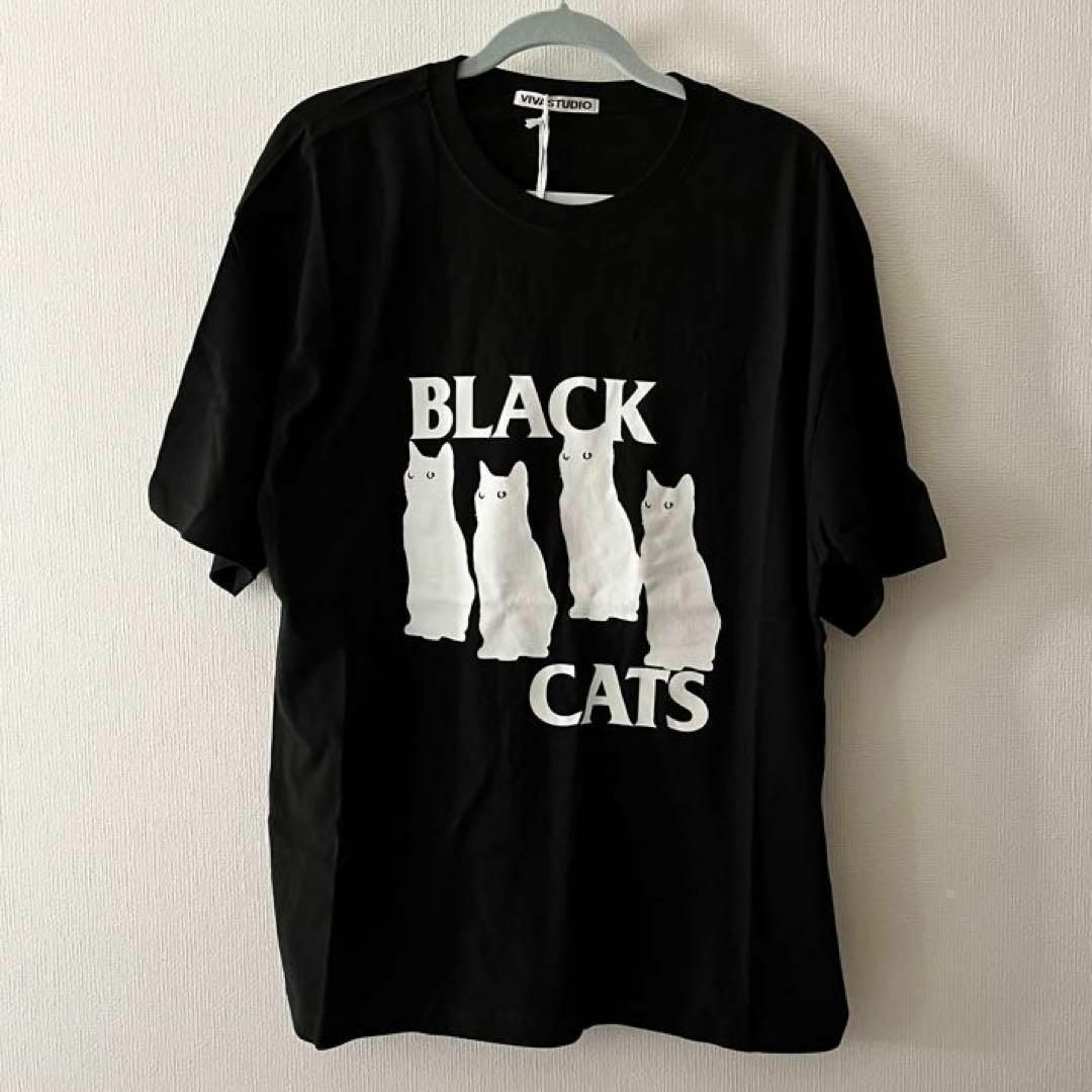 BLACK CAT SHORT SLEEVE  韓国 日本未入荷 XL メンズ メンズのトップス(Tシャツ/カットソー(半袖/袖なし))の商品写真