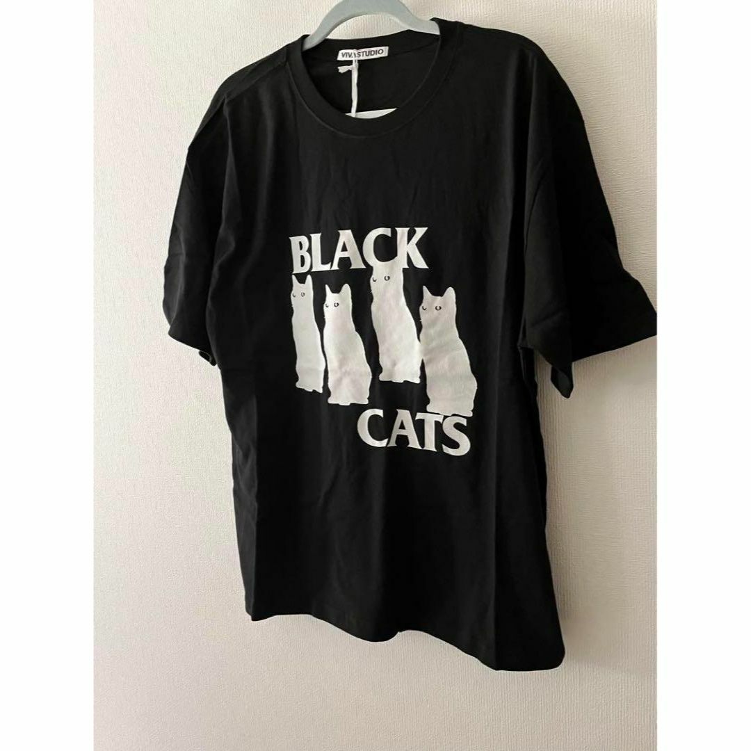 BLACK CAT SHORT SLEEVE  韓国 日本未入荷 XL メンズ メンズのトップス(Tシャツ/カットソー(半袖/袖なし))の商品写真