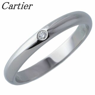 カルティエ(Cartier)のカルティエ ダイヤ リング 1895 ウェディング 1PD #50 幅2.5mm PT950 新品仕上げ済 Cartier【16660】(リング(指輪))