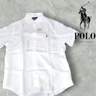 ポロラルフローレン(POLO RALPH LAUREN)の【新品タグ付き】ポロラルフローレン　リネン　麻　シャツ　ホワイト　ポニー刺繍　L(シャツ)