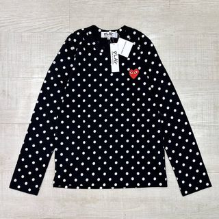 COMME des GARCONS - 2023 年購入 新品 プレイ ギャルソン ハート ロゴ 刺繍 ドット ロンT