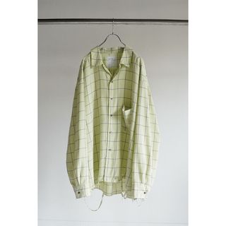 24SS Ancellm RAYON CHECK CRASH LS SHIRT