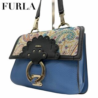 Furla - 希少　極美品　FURLA フルラ　スクープ　ショルダーバッグ　ブルー　s84