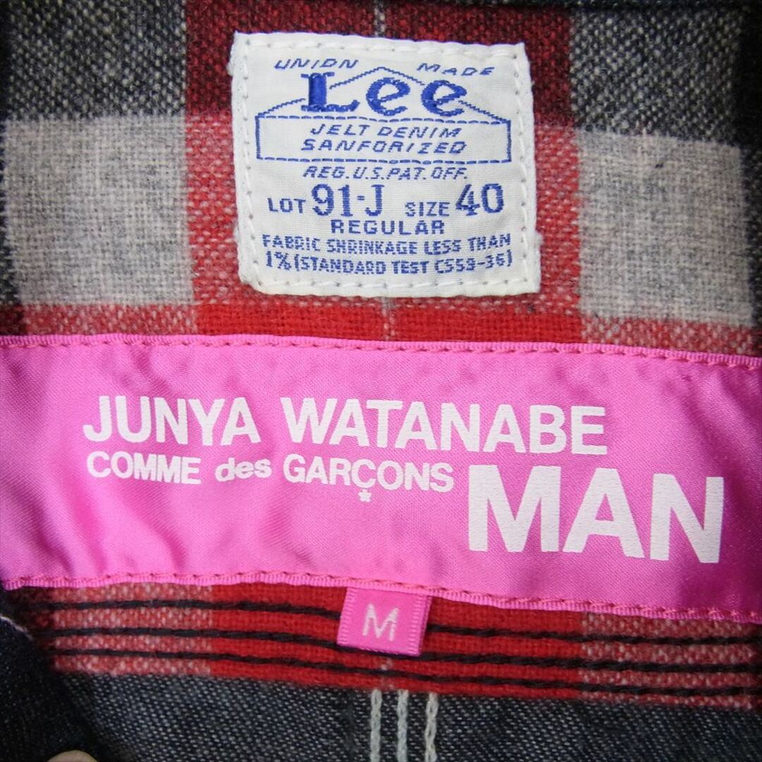 JUNYA WATANABE COMME des GARCONS MAN ジュンヤワタナベコムデギャルソンマン 18SS UJ-J007 × Lee リー 異素材切替 コーデュロイ切替 デニム シャツ インディゴブルー系 M【中古】 メンズのトップス(タンクトップ)の商品写真