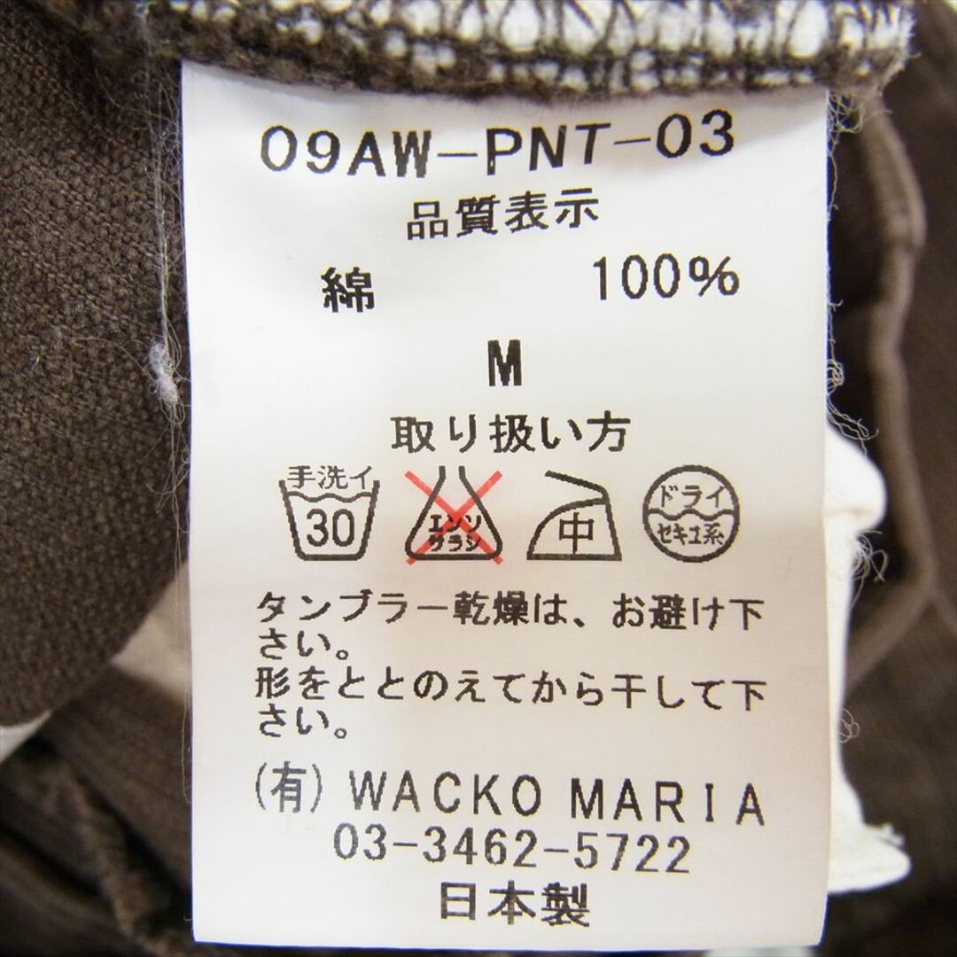 WACKO MARIA(ワコマリア)のWACKO MARIA ワコマリア 09AW-PNT-03 GUILTY PARTIES ギルティーパーティーズ 5P バック刺繍 コーデュロイ ストレート パンツ ブラウン系 M【中古】 メンズのパンツ(その他)の商品写真