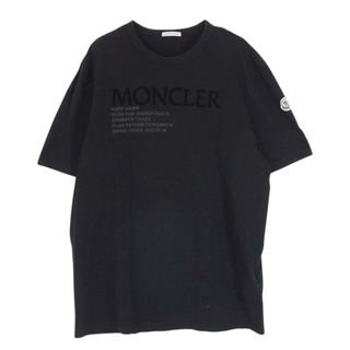 モンクレール(MONCLER)のMONCLER モンクレール 21SS G20918C00042 MAGLIA T-SHIRT フロッキープリント ロゴ クルーネック 半袖Tシャツ ブラック系 L【中古】(シャツ)