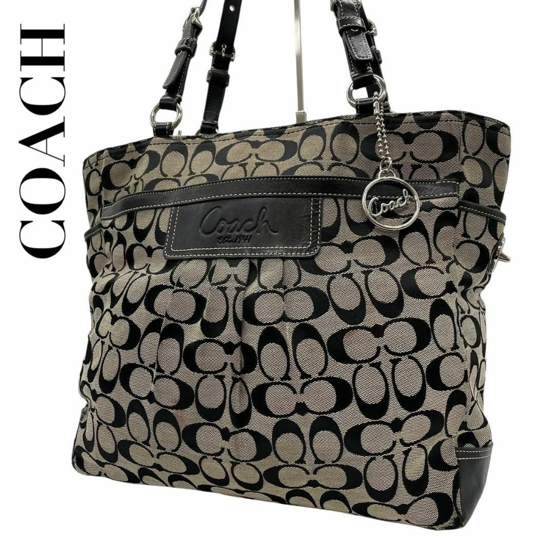 COACH(コーチ)のCOACH コーチ　s84 肩掛け　f14670 トートバッグ　シグネチャー　黒 レディースのバッグ(トートバッグ)の商品写真