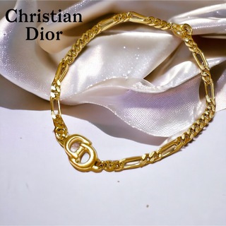 Christian Dior - 【美品】Christian Dior ブレスレット ロゴ ゴールド 喜平