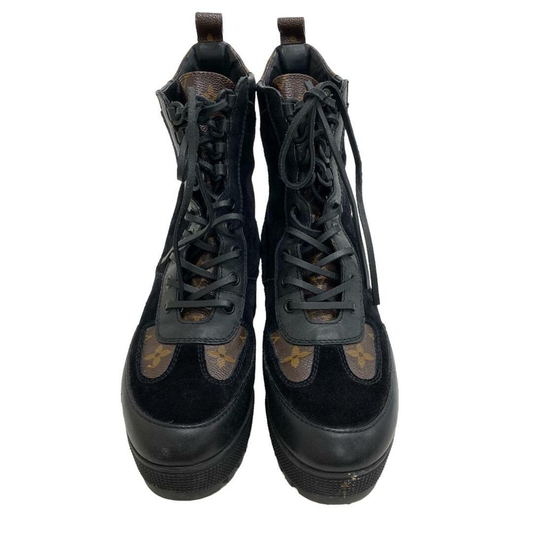LOUIS VUITTON(ルイヴィトン)のルイヴィトン LOUIS VUITTON ブーツ
 モノグラム ローリエートライン 19年 ショートブーツ 37 1/2 MA0179 ブラック レディースの靴/シューズ(ブーツ)の商品写真