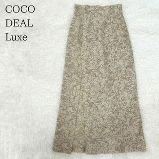 COCO DEAL - COCO DEAL Luxe ラインフラワー配色刺繍スリットタイトスカート 麻混