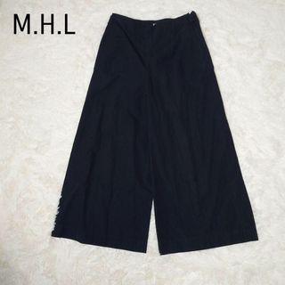 MHL.  マーガレットハウエル　ストレート　ワイドパンツ　ネイビー　サイズ1(カジュアルパンツ)