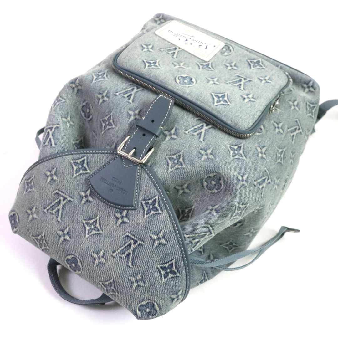 LOUIS VUITTON(ルイヴィトン)の極美品▼LOUIS VUITTON ルイヴィトン M22534 モンスリバックパック モノグラムデニム ウォッシュデニム リュック・デイパック ライトブルー 箱・保存袋付き イタリア製 メンズ メンズのバッグ(バッグパック/リュック)の商品写真