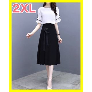 春服　レディース　スーツワンピース　スカート　２XL　韓国風　女神　(ロングワンピース/マキシワンピース)