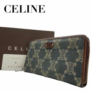 セリーヌ(celine)のCELINE セリーヌ　m3　パリマカダム　長財布　デニム　ラウンドファスナー(Tシャツ(半袖/袖なし))