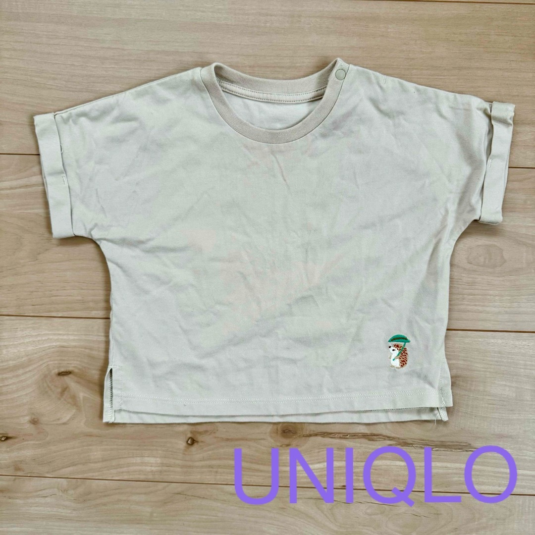 UNIQLO(ユニクロ)のエアリズム 刺繍Tシャツ(UNIQLO) キッズ/ベビー/マタニティのベビー服(~85cm)(Ｔシャツ)の商品写真