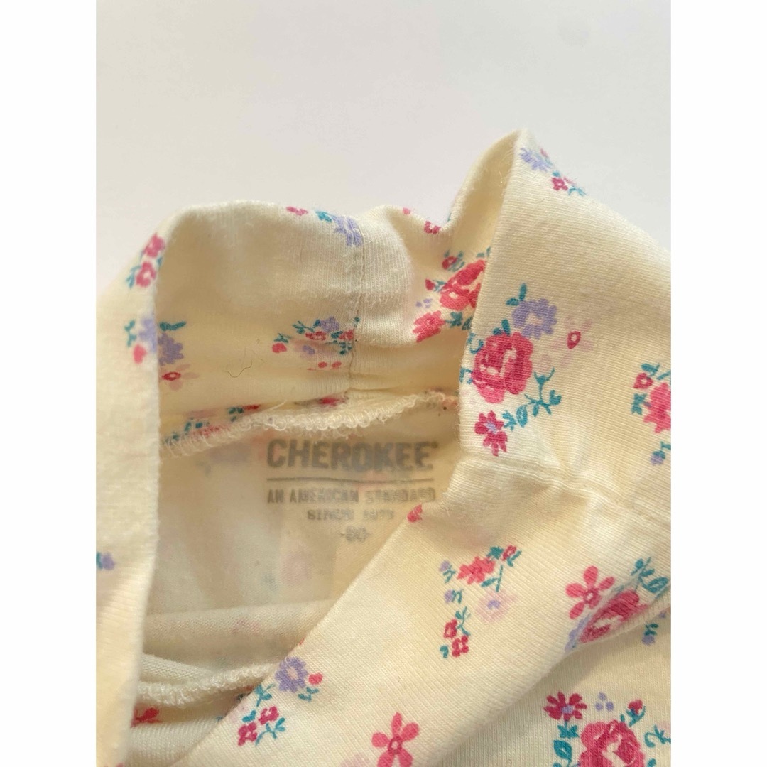 CHEROKEE チェロキー　長袖　80 ハイネック　花柄 キッズ/ベビー/マタニティのベビー服(~85cm)(Ｔシャツ)の商品写真