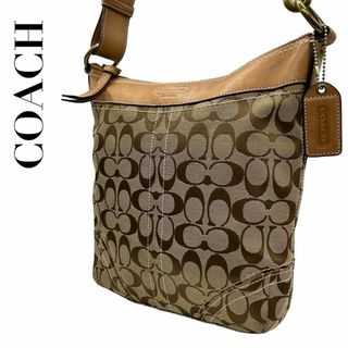 コーチ(COACH)のCOACH コーチ シグネチャー　S82 キャンバス　ショルダーバッグ　茶色(ショルダーバッグ)