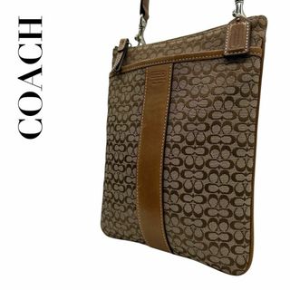 コーチ(COACH)のCOACH コーチ ミニシグネチャー ショルダーバッグ　s82 サコッシュ　茶(ショルダーバッグ)