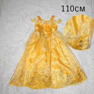 ディズニープリンセス風　黄色　バラ　チュール　ドレス　子供用　110cm(ドレス/フォーマル)