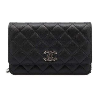 シャネル(CHANEL)のシャネル チェーンウォレット マトラッセ ココマーク キャビアスキン AP3825 CHANEL 財布 黒(財布)