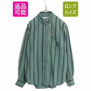 リーバイス(Levi's)の90s ドッカーズ リーバイス ストライプ 長袖 シャツ メンズ XL / 古着 90年代 オールド LEVIS DOCKERS コットン ポケット付き 大きいサイズ(シャツ)