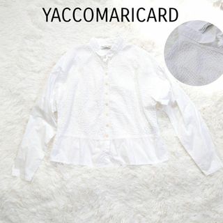 YACCOMARICARD ピンタック　シャツ　ブラウス　長袖　白(シャツ/ブラウス(長袖/七分))