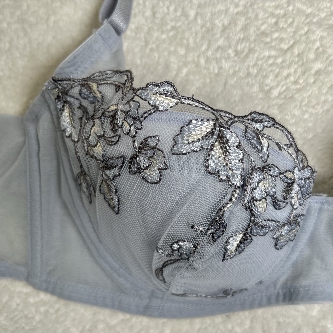 Chut! INTIMATES(シュットインティメイツ)のchut! ブルーグレー すっきりサイドシェイプC70ビキニM 完売 新品 レディースの下着/アンダーウェア(ブラ&ショーツセット)の商品写真