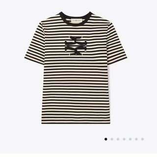 トリーバーチ(Tory Burch)の未使用 トリーバーチ 大きいサイズ カットソー Tシャツ ボーダー 半袖  L(Tシャツ(半袖/袖なし))