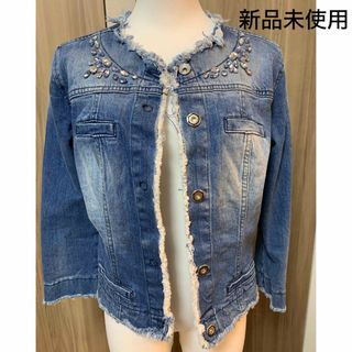 R JEANZ - [新品未使用タグなし] R JEANS ノーカラーデニムジャケット