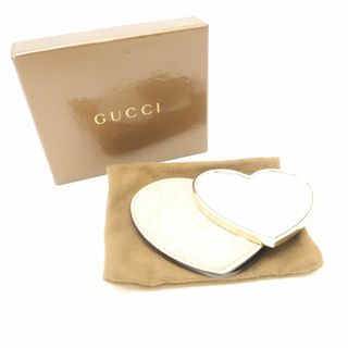 グッチ(Gucci)の美品 GUCCI グッチ 154594 0959 コンパクトミラー ハート シマー アイボリー レディース AN737C (その他)