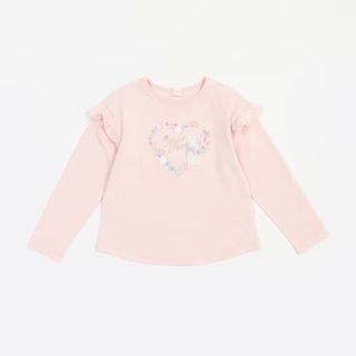 メゾピアノ(mezzo piano)のメゾピアノ新品タグ付き花ハートうさぎ長袖Ｔシャツ120(Tシャツ/カットソー)