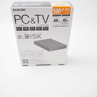 エレコム(ELECOM)の未使用 ELECOM エレコム ELP-CED005UBK USB3.0対応 ポータブルハードディスク 500GB HDD HM450C (PC周辺機器)