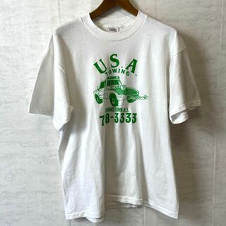 ビンテージＴシャツ　良カラー　白ホワイト　シングルステッチ　サイズＸＬメンズ古着(Tシャツ/カットソー(半袖/袖なし))