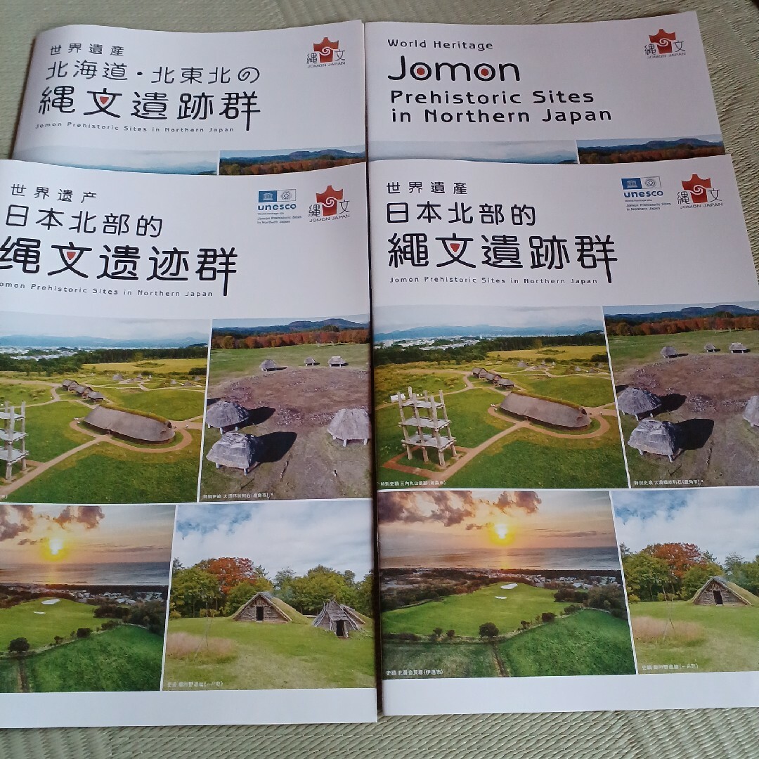 世界遺産　北海道　北東北の縄文遺跡群　ガイド　カタログ　フライヤー　４ヶ国語 エンタメ/ホビーのコレクション(印刷物)の商品写真