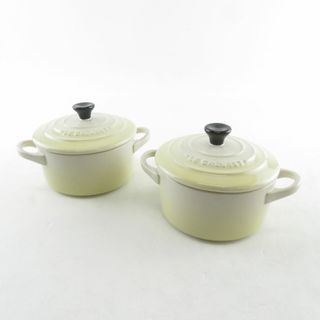 ルクルーゼ(LE CREUSET)の未使用 Le Creuset ルクルーゼ ミニラウンドココット 鍋 2点 オーブンウェア ペア デューン 料理 キッチン 調理器具 SU6526E (鍋/フライパン)