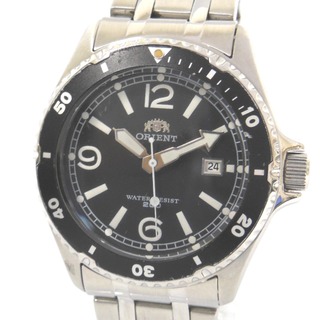 ORIENT - オリエント 腕時計 UN7G-C0 クォーツ デイト ブラック文字盤 SS メンズ ORIENT NA33946 中古