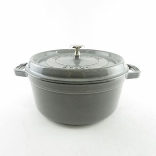 STAUB - 美品 STAUB ストウブ ココットラウンド 24 両手鍋 鋳物 ホーロー 料理 調理 SY9172A3 