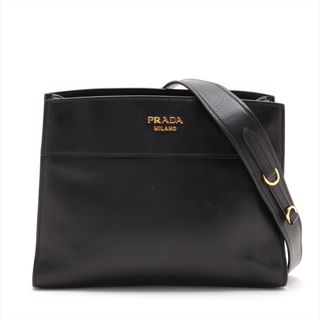 プラダ(PRADA)のプラダ ビブリオテーク レザー  ブラック レディース ショルダーバッグ(ショルダーバッグ)