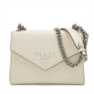 プラダ(PRADA)のプラダ  レザー  ホワイト レディース ショルダーバッグ(ショルダーバッグ)