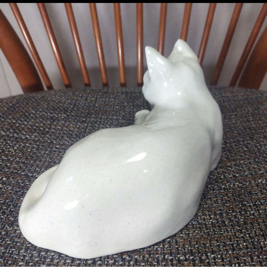 ✴️ウィンスタンレイキャット(ケンジントンキャット)ヴィンテージ白猫、サイズ4 インテリア/住まい/日用品のインテリア小物(置物)の商品写真