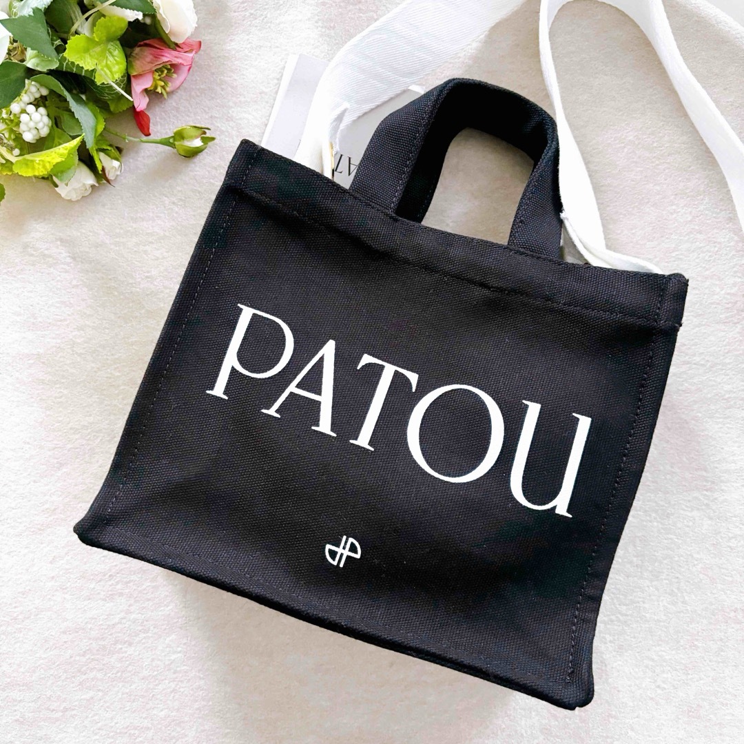 PATOU(パトゥ)の新品【パトゥ】オーガニックコットン スモール パトゥ キャンバストート 黒 レディースのバッグ(トートバッグ)の商品写真