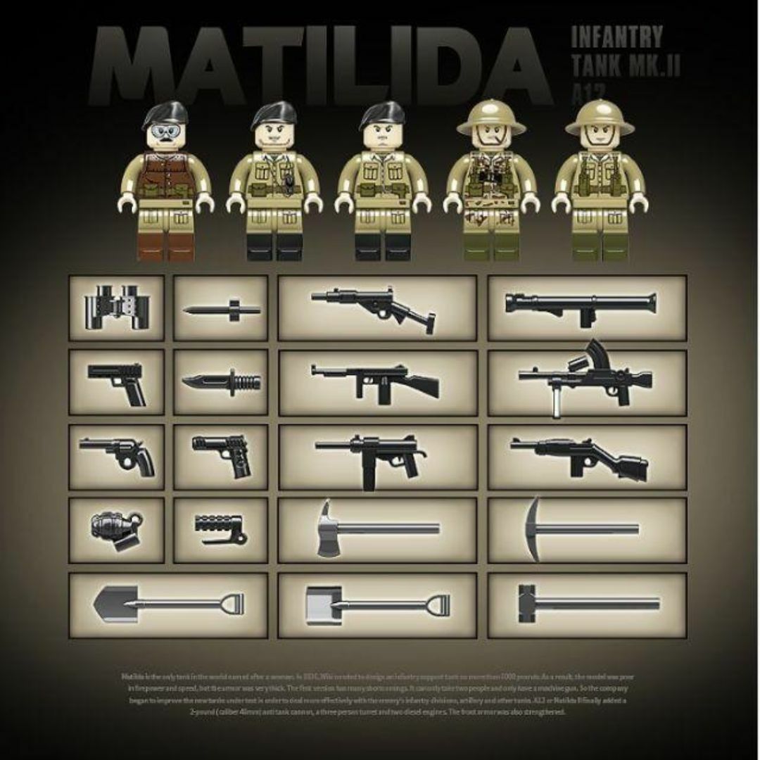 ESシリーズ イギリス マチルダ ブロック戦車 ミリタリー 戦車 キッズ/ベビー/マタニティのおもちゃ(積み木/ブロック)の商品写真