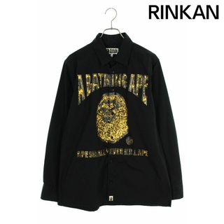 A BATHING APE - アベイシングエイプ  001SHG301012X フロントプリント長袖シャツ メンズ L