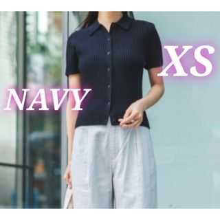 ユニクロ(UNIQLO)のリブポロカーディガン(半袖)　ユニクロ　イネス　UNIQLO　INES　XS(カーディガン)