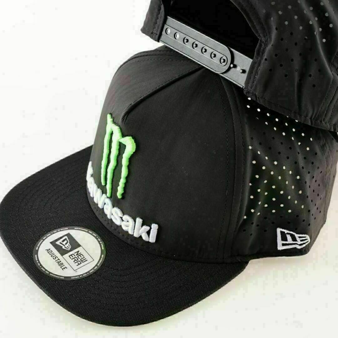 Kawasaki　MONSTER メッシュ　フラットピーク　CAP　黒 自動車/バイクのバイク(その他)の商品写真